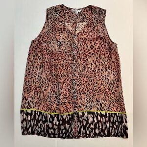 Cabi Size M Shell Sleeveless Blouse Top Animal Print leopard
